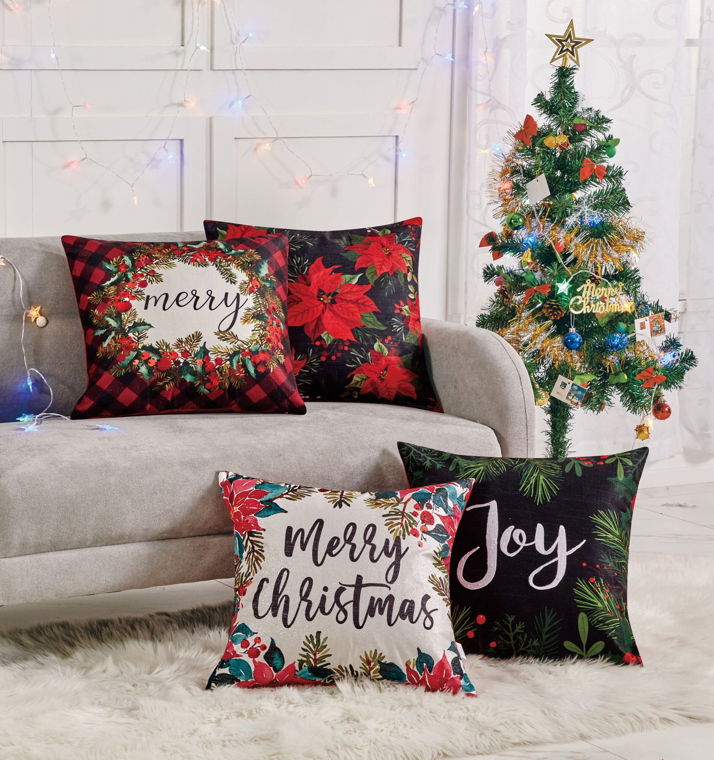 Christmas Cushion Covers | Set of 4 Cushion Covers | - Bedding4homes