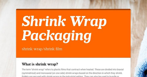 Shrink Wrap Packaging | Smore Newsletters