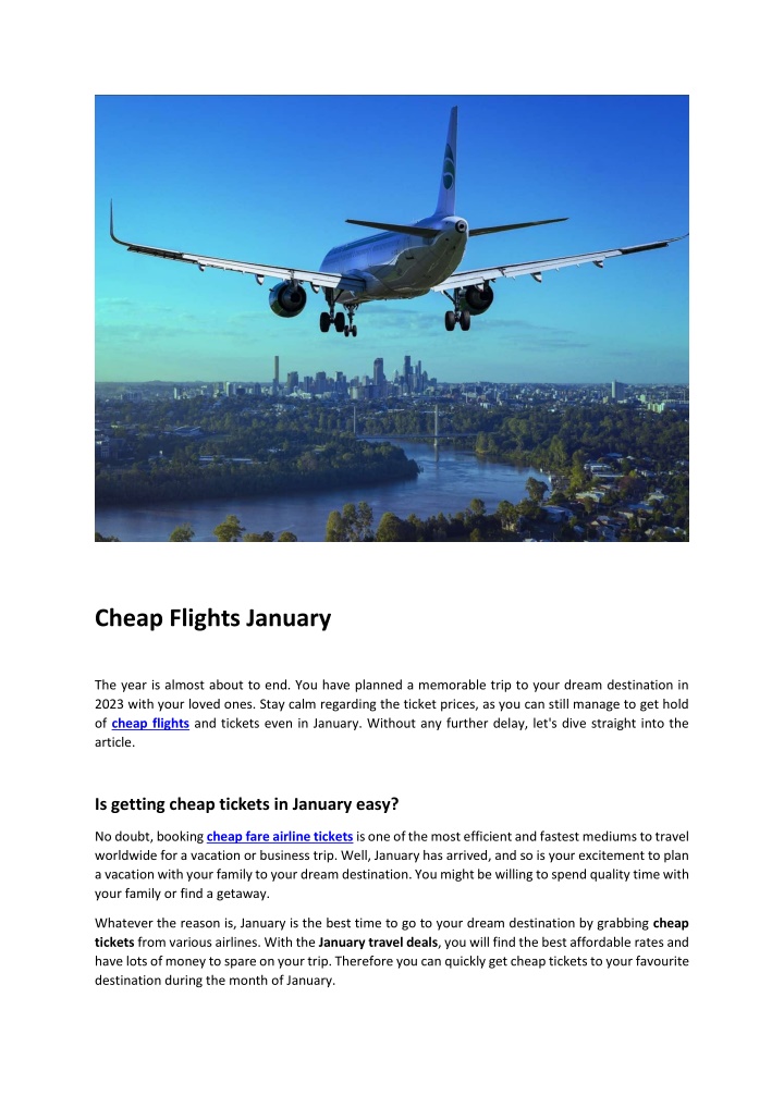 PPT - Cheap Flights in January PowerPoint Presentation, free download - ID:11910811