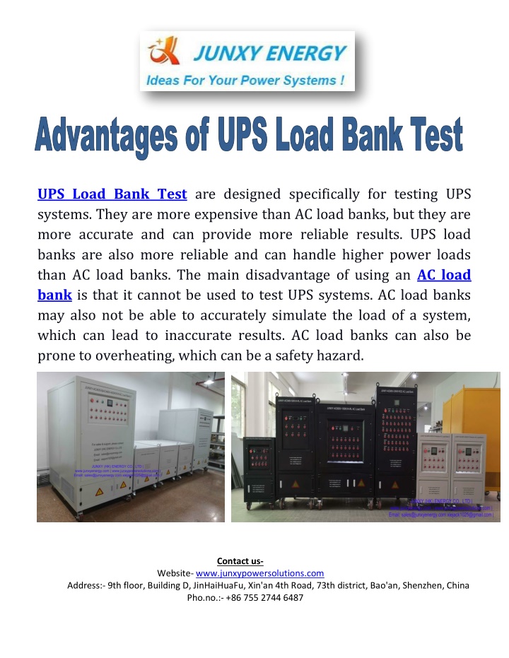 PPT - Advantages of UPS Load Bank Test PowerPoint Presentation, free download - ID:12045732