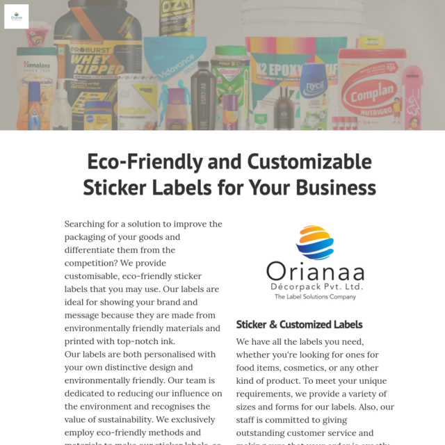 Eco-Friendly and Customizable Sticker Labels for Your Business