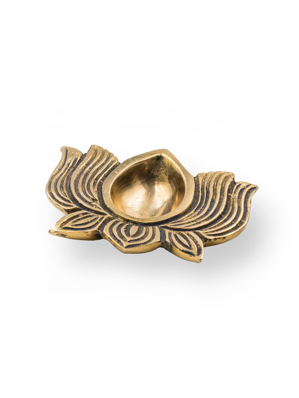 Brass Lotus Diya | A Beautiful and Traditional Way to Light Diyas