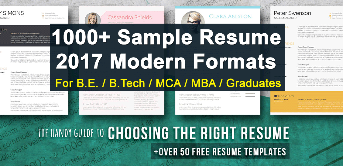 Resume Format. Resume Samples and CV for Freshers