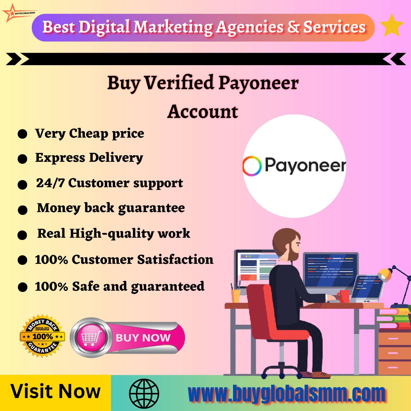 Buy Verified Payoneer Account-100% Verified account & cheap.