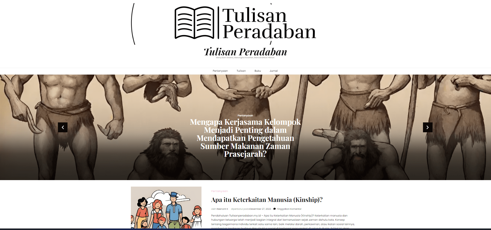 Tulisan Peradaban - Menyulam Makna, Merangkai Kearifan, Mencerahkan Pikiran