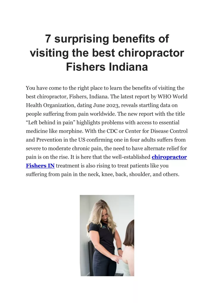 PPT - 7 surprising benefits of visiting the best chiropractor Fishers Indiana PowerPoint Presentation - ID:13096555