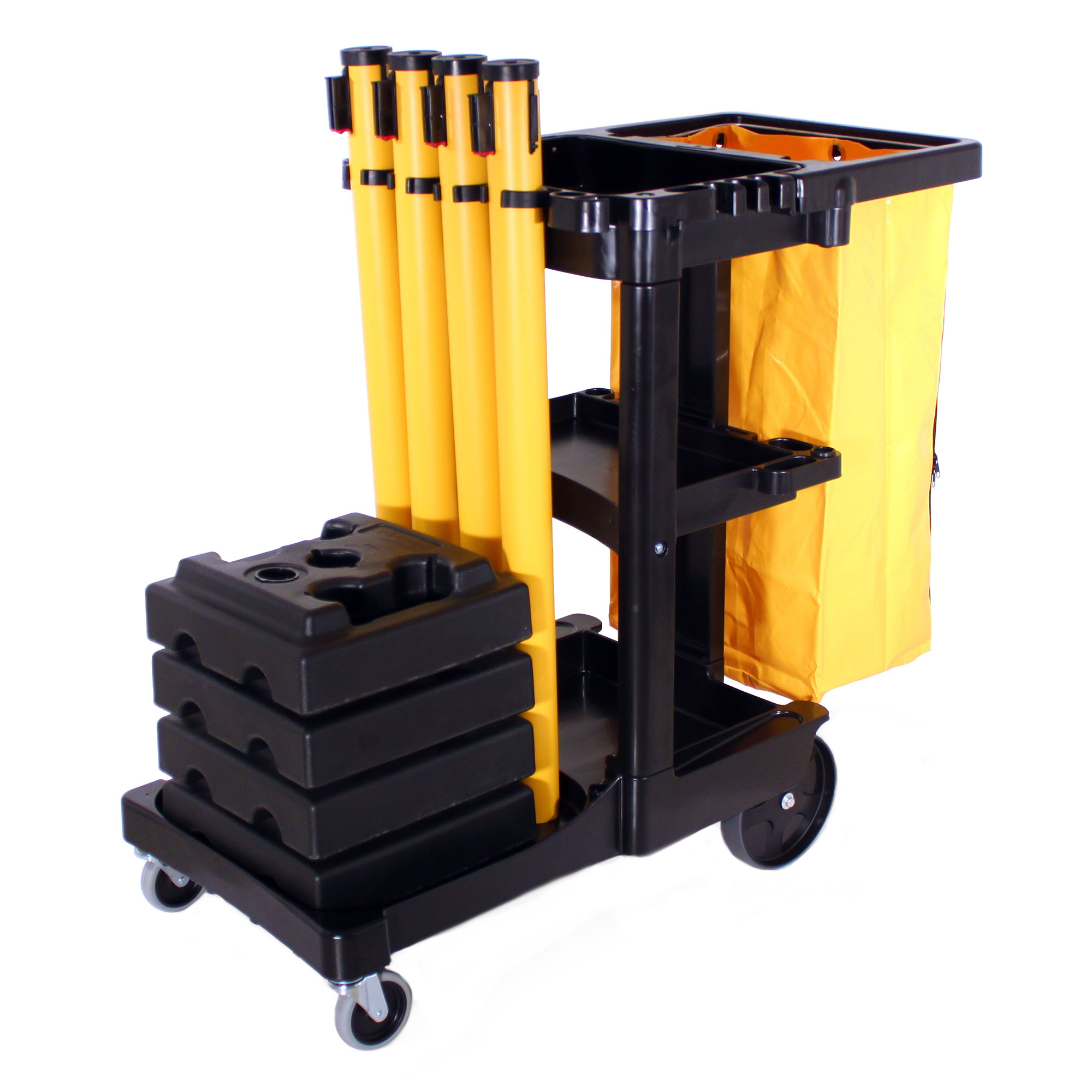 Portable Barrier System with Safety Crowd Blockers & Cart - Visiontron