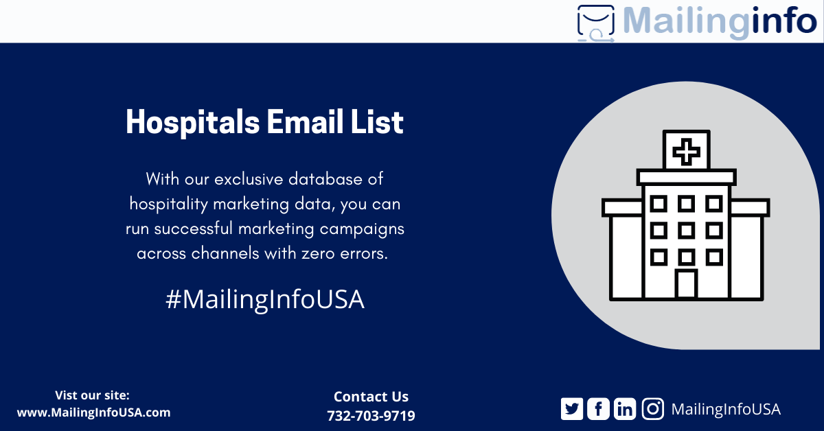 Hospitals Email List | 100% Verified Hospitals Mailing Lists