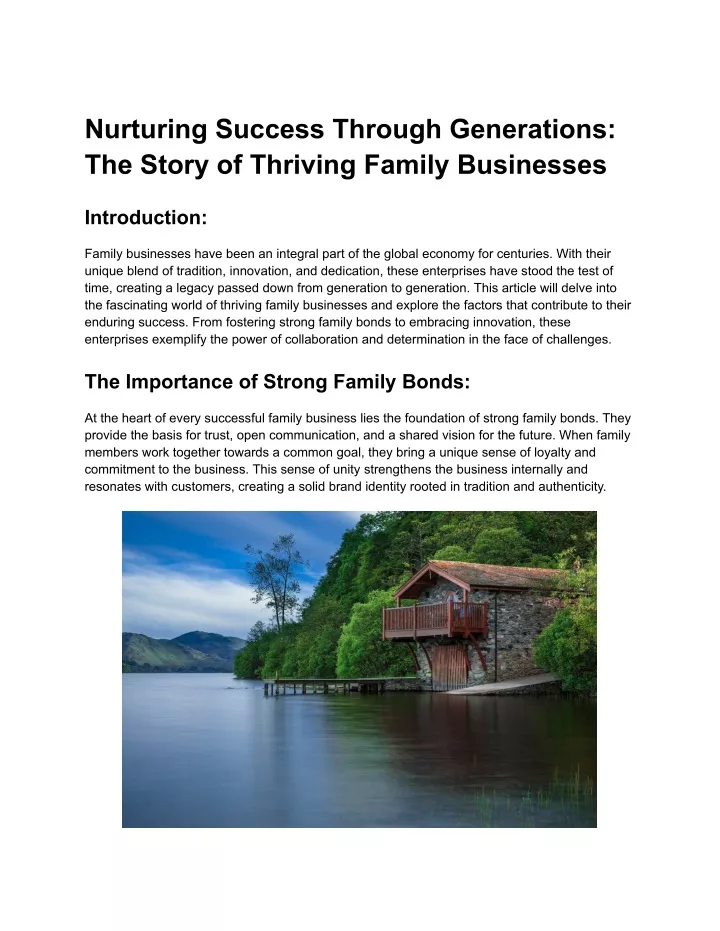 PPT - Nurturing Success Through Generations_ The Story of Thriving Family Businesses.docx PowerPoint Presentation - ID:13364378