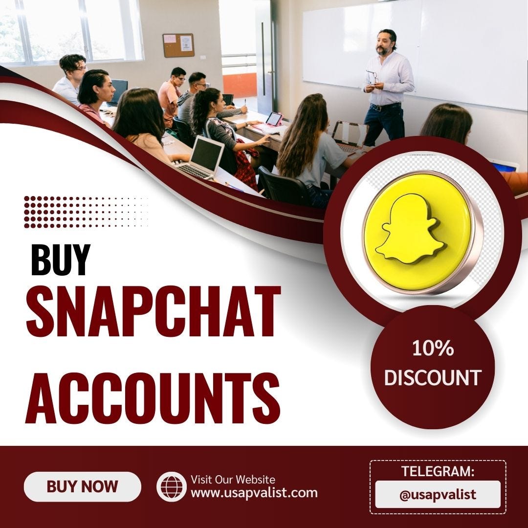 Buy Snapchat Accounts — Buy Old Snapchat Accounts for sale 2024 | by Buy Snapchat Accounts | Jul, 2024 | Medium