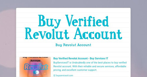 Buy Verified Revolut Account | Smore Newsletters