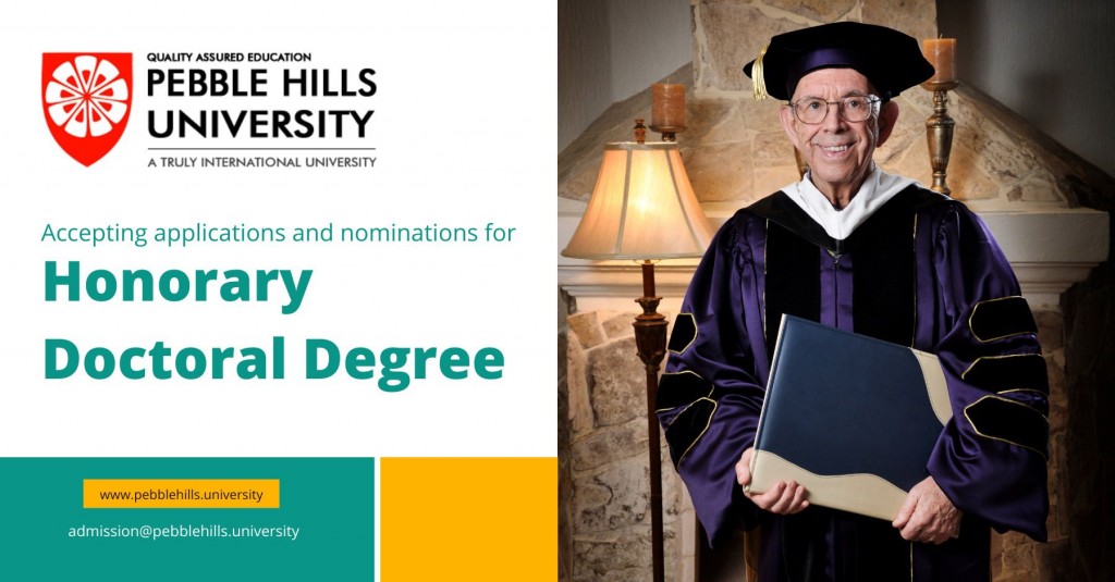 Honorary Doctorate Degree - Pebble Hills University