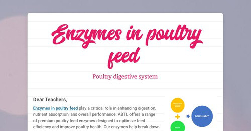 Enzymes in poultry feed  | Smore Newsletters