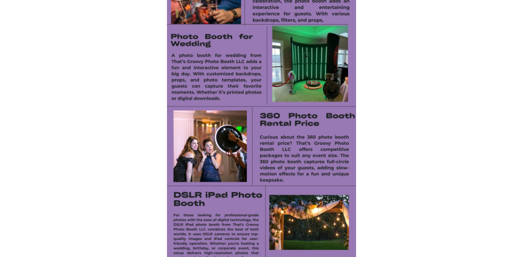 Photo Booth Rental for Parties by That's Groovy Photo Both LLC - Infogram