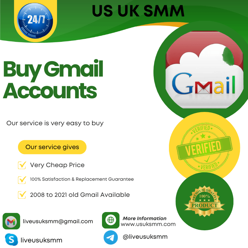 Buy Gmail Accounts - 100% USA UK Gmail