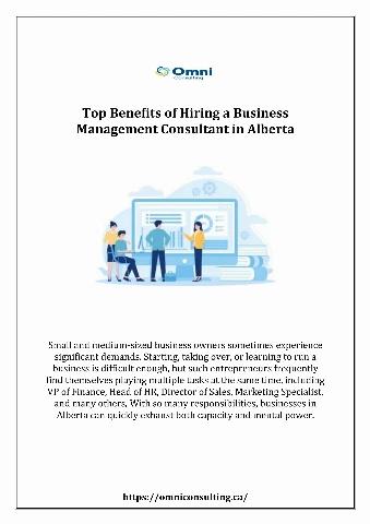 Top Benefits of Hiring a Business Management Consultant in Alberta