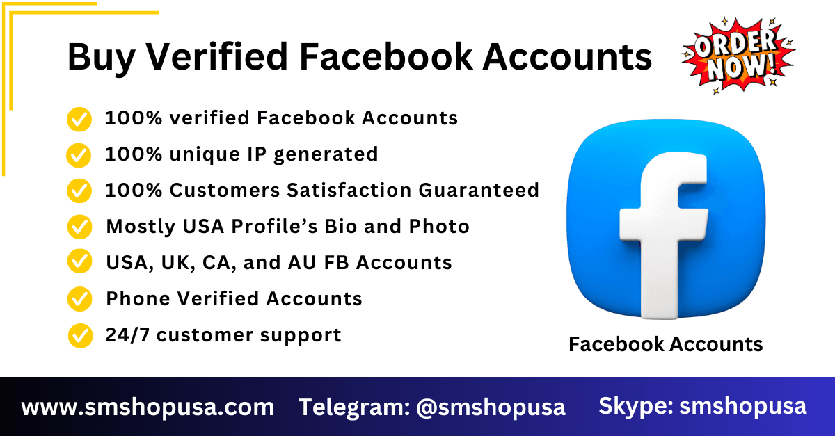 Buy Facebook Accounts | 100% Real & Active - SMSHOPUSA