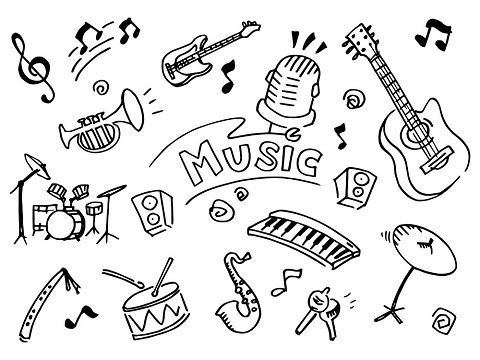 Musical instruments Coloring Pages Free Online For Kids!