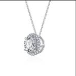 Halo Moissanite Pendant Necklace Profile Picture