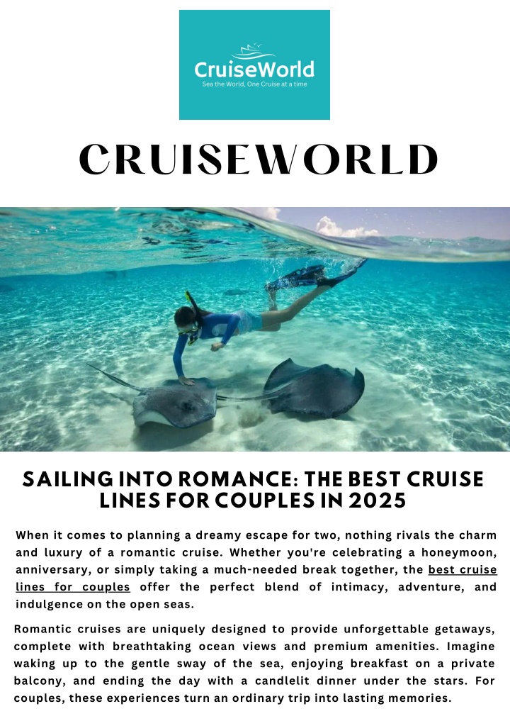 Sailing into Romance: The Best Cruise Lines for Couples in 2025