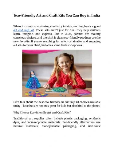 Eco-Friendly Art and Craft Kits You Can Buy in India