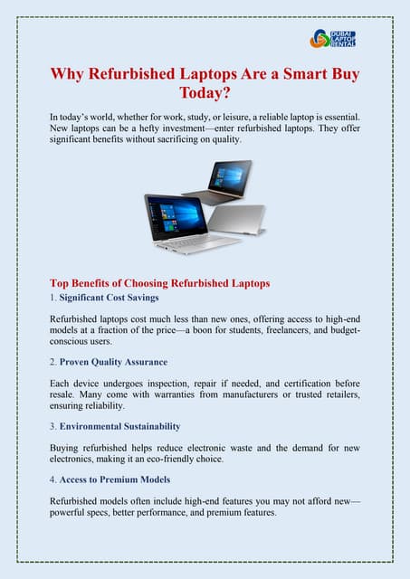 Why Refurbished Laptops Are a Smart Buy Today? | PDF