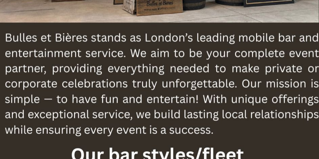 Mobile Bartending Services by Bulles ET Bières Entertainment Inc - Infogram