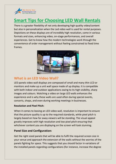 Smart Tips for Choosing LED Wall Rentals | PDF