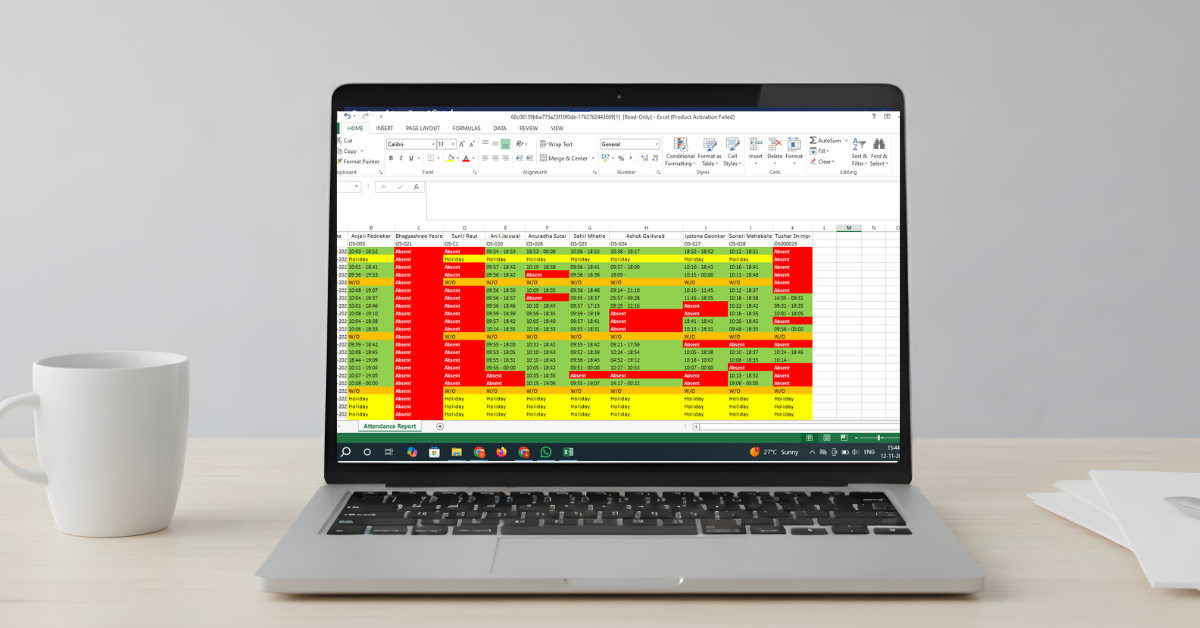 Attendance Sheet in Excel Format (Free Template + Formula) - QR Staff Blogs