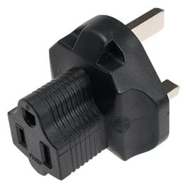 USA NEMA 5-15R Receptacle to Fused UK BS1363 3 prong plug