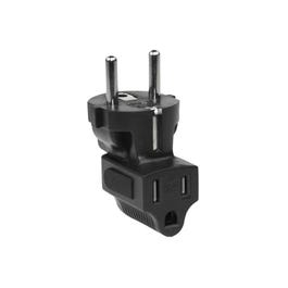 NEMA 5-15R to European CEE7/7 Angled Power Plug Adapter