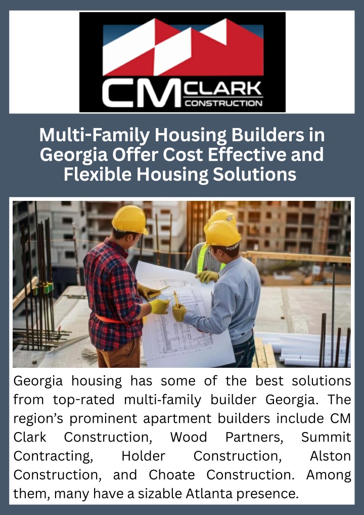 PPT - Multi-Family Housing Builders in Georgia Offer Cost Effective and Flexible Housing Solutions PowerPoint Presentation - ID:14686578