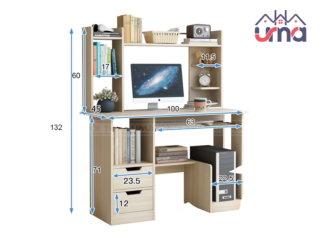 Bàn Làm Việc Tại Nhà Gỗ Công Nghiệp BLV033 - Nội Thất UMA